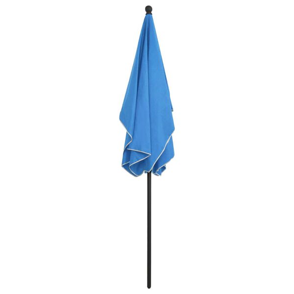 vidaXL Parasol de jardin avec m&acirc;t 210x140 cm Bleu azur&eacute;