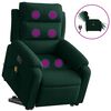vidaXL Fauteuil inclinable de massage électrique vert foncé velours