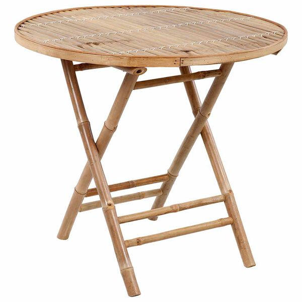 vidaXL Mobilier &agrave; d&icirc;ner d'ext&eacute;rieur pliable 5 pcs avec coussins bambou