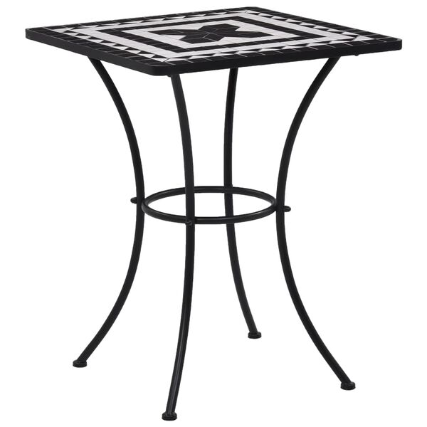 vidaXL Table de bistro mosa&iuml;que Noir et blanc 60 cm C&eacute;ramique