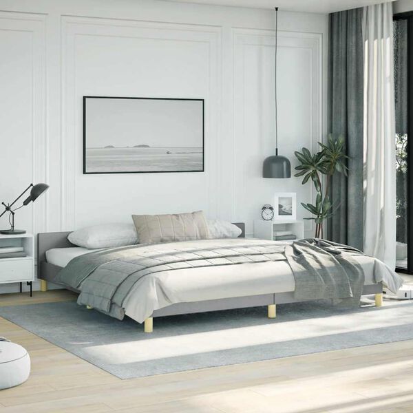 vidaXL Cadre de lit sans matelas gris clair tissu