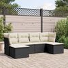 vidaXL Salon de jardin 6 pcs avec coussins noir r&eacute;sine tress&eacute;e