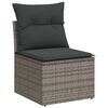 vidaXL Salon de jardin 6 pcs avec coussins gris r&eacute;sine tress&eacute;e