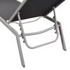 vidaXL Chaises longues lot de 2 avec table acier et textilène noir