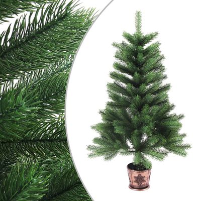 vidaXL Arbre de Noël artificiel pré-éclairé et boules 90 cm vert