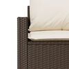 vidaXL Salon de jardin 4 pcs avec coussins marron r&eacute;sine tress&eacute;e