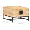 vidaXL Table basse 67x67x45 cm Bois de manguier massif