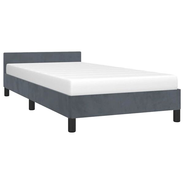 vidaXL Cadre de lit sans matelas gris foncé double velours