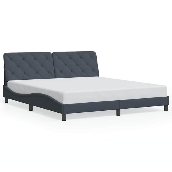 vidaXL Cadre de lit sans matelas gris fonc&eacute; 183x213 cm velours