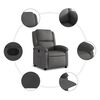 vidaXL Fauteuil inclinable gris cuir véritable