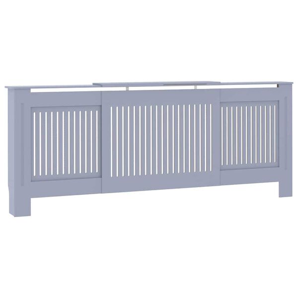 vidaXL Cache-radiateur MDF Gris 205 cm