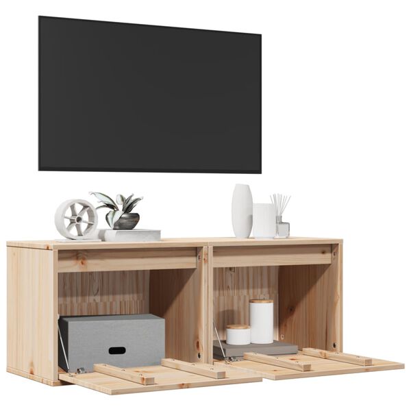 vidaXL Armoires murales 2 pcs 45x30x35 cm Bois de pin massif