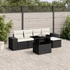 vidaXL Salon de jardin 6 pcs avec coussins noir r&eacute;sine tress&eacute;e