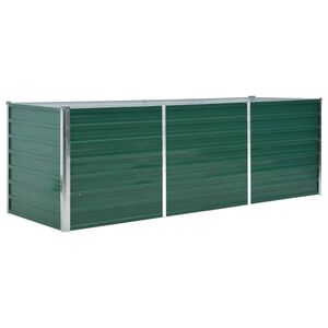 vidaXL Lit surélevé de jardin Acier galvanisé 240x80x77 cm Vert