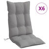 vidaXL Coussins de chaise &agrave; dossier haut lot de 6 gris tissu oxford