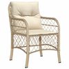 vidaXL Chaises de jardin avec coussins lot de 2 beige r&eacute;sine tress&eacute;e
