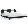 vidaXL Cadre de lit Viana avec LED sans matelas noir blanc 193x203 cm