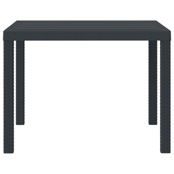 vidaXL Table de Jardin Anthracite 100 x 100 x 73 cm polyrotin