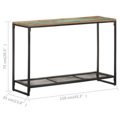 vidaXL Table console 110x35x75 cm Bois de récupération massif