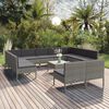 vidaXL Salon de jardin 12 pcs avec coussins R&eacute;sine tress&eacute;e Gris
