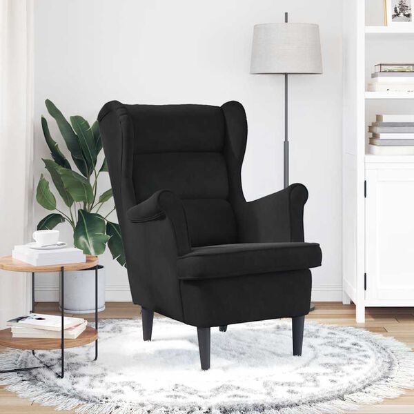 vidaXL Fauteuil noir velours