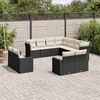vidaXL Salon de jardin 11 pcs avec coussins noir r&eacute;sine tress&eacute;e