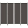 vidaXL Cloison de s&eacute;paration 4 panneaux Anthracite 200x180 cm