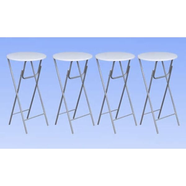 vidaXL Table de bar 4 pcs avec dessus de table en MDF Blanc