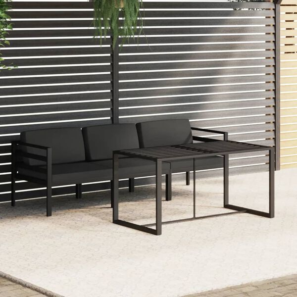 vidaXL Salon de jardin 4 pcs avec coussins Aluminium Anthracite