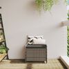 vidaXL Tabouret de jardin avec coussin gris 58x46x46 cm r&eacute;sine tress&eacute;e