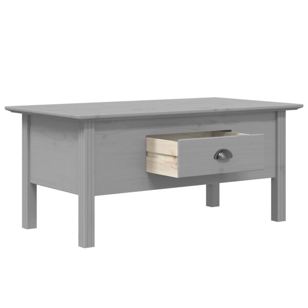 vidaXL Table basse BODO gris 100x55x46 cm bois de pin massif