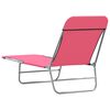 vidaXL Chaises longues pliables lot de 2 Acier et tissu Rose