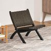 vidaXL Chaise de relaxation rotin kubu naturel et bois d'acajou massif