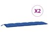 vidaXL Coussins de banc jardin lot de 2 bleu 180x50x7 cm tissu Oxford