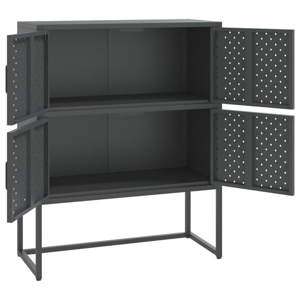 vidaXL Buffet haut Anthracite 80x35x100 cm Acier