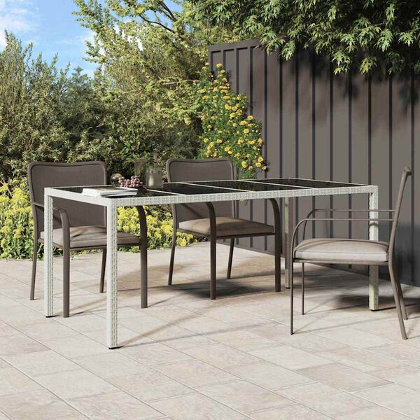 vidaXL Table de jardin pour repas Blanc 190 x 90 x 75 cm Poly rotin