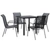 vidaXL Ensemble &agrave; manger de jardin 5 pcs noir textil&egrave;ne et acier