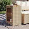 vidaXL Table d'appoint de jardin dessus en bois beige 60x40x75 cm