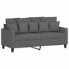 vidaXL Canap&eacute; &agrave; 2 places Gris fonc&eacute; 140 cm Tissu