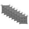 vidaXL Chaises de jardin et coussins lot de 8 Bois acacia solide Gris