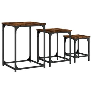 vidaXL Tables basses gigognes 3 pcs chêne fumé bois d'ingénierie