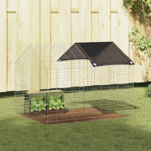 vidaXL Cage pour lapins Argent 400 x 78 x 78 cm Acier galvanis&eacute;