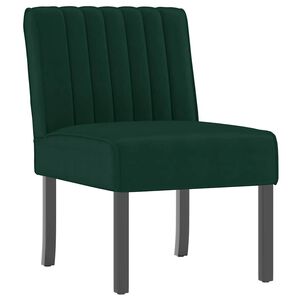 vidaXL Fauteuil sans accoudoirs vert fonc&eacute; velours