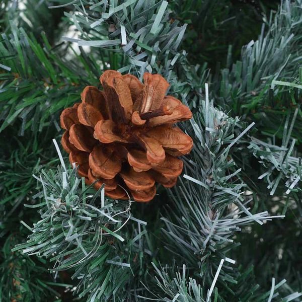vidaXL Arbre de No&euml;l givr&eacute; pr&eacute;-&eacute;clair&eacute; et boules pommes de pin 150 cm