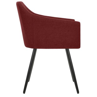 vidaXL Chaises à manger lot de 2 rouge bordeaux tissu