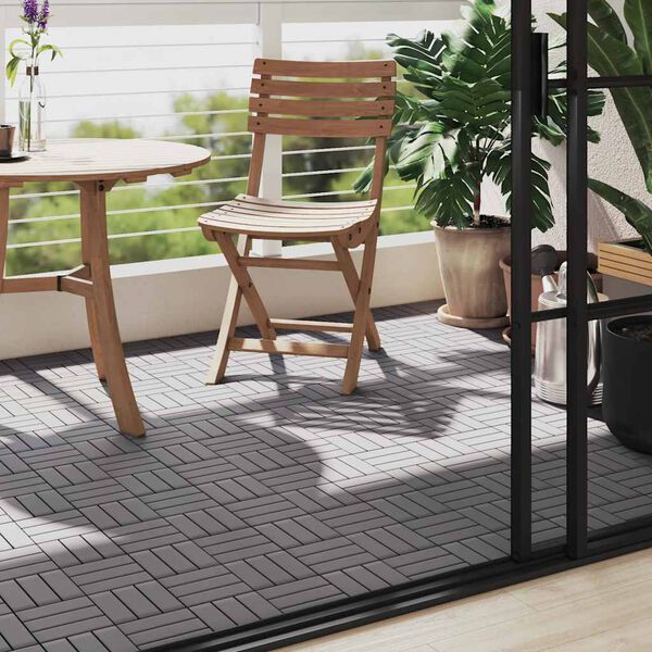vidaXL Carreaux de terrasse 10pcs Délavage gris 30x30 cm Acacia solide