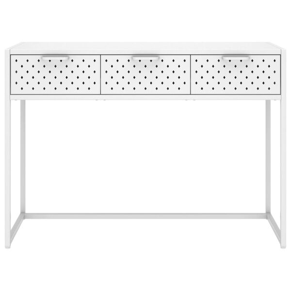 vidaXL Table console Blanc 106x35x75 cm Acier