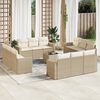 vidaXL Salon de jardin avec coussins 13 pcs beige r&eacute;sine tress&eacute;e