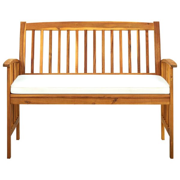 vidaXL Banc de jardin avec coussin 119 cm Bois solide d'acacia