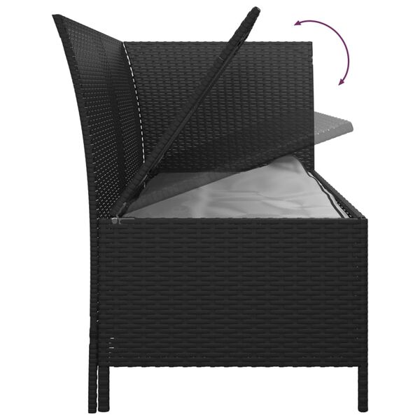 vidaXL Salon de jardin 4 pcs avec coussins Noir Résine tressée